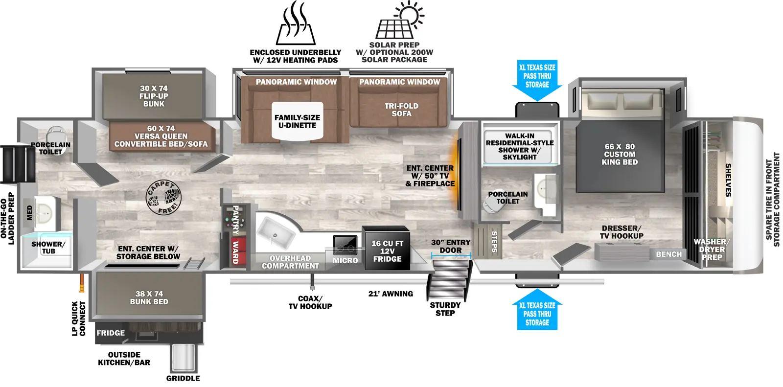 Heritage Glen Fifth Wheels 356QB Floorplan